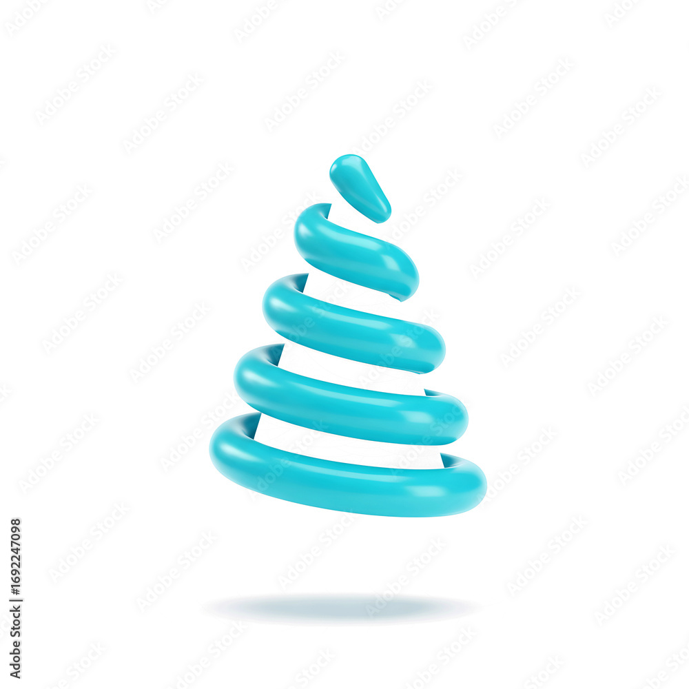 Aufkleber Abstract sculpture of a spiral stacked object with a subtle glow on a dark background