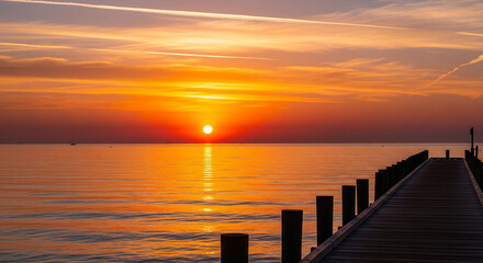 Obraz premium sunset on the pier