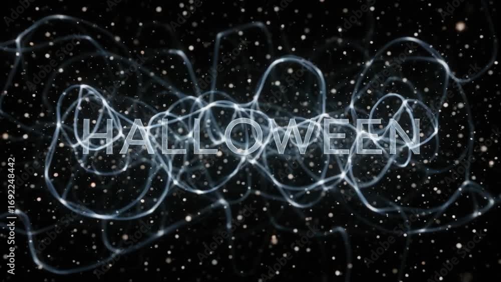 Poster abstract background with swirling light patterns and glowing particles, creating a festive atmospher