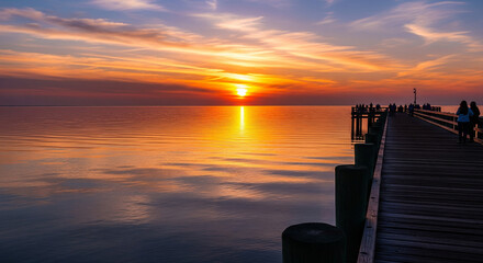 sunset on the pier