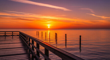 Fototapeta premium sunset on the pier