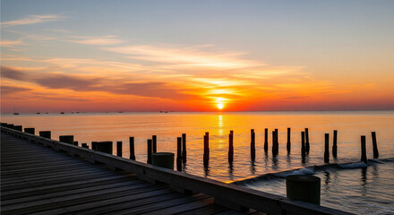Fototapeta premium sunset at the pier