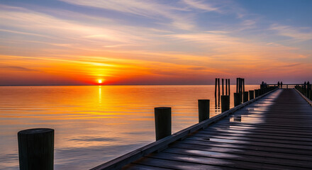 Fototapeta premium pier at sunset