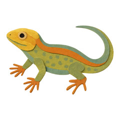 PNG Colorful paper-cut lizard illustration.