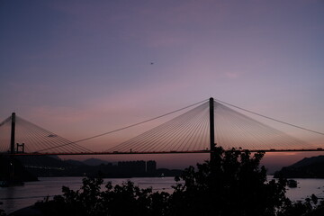 Obraz premium Hong Kong sea and bridge