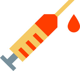 Syringe with Blood Drop Icon – Medical Injection and Blood Test Vector