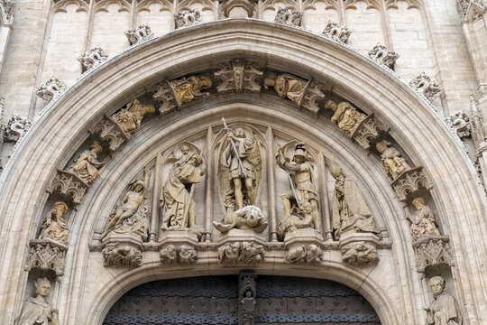 Carved portal at Brussels Town Hall