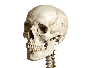 human skull on white background