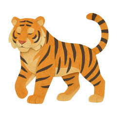 Fototapeta premium PNG Colorful paper-cut tiger illustration.