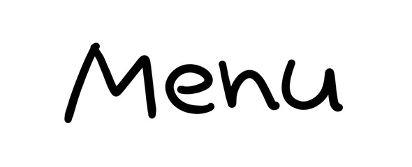 menu　メニュー　シンプルな手書き文字