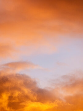 Gold colored sunset clouds