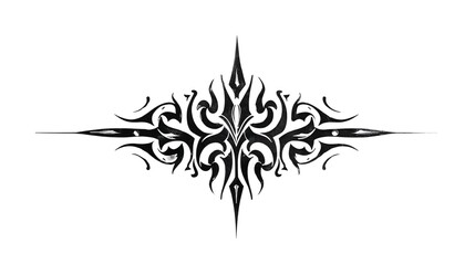 Abstract Tribal Tattoo Design Inspired by Water and Ocean Flow