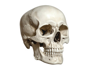 human skull on white background