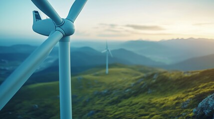 Wind turbine in the middle of a field. Video of a wind turbine with realistic data. Business sustainability processing data wind dynamics energy. A wind turbine situated in the center of lifestyle a.