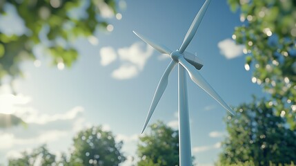 Wind turbine in the middle of a field. Video of a wind turbine with realistic data. Business sustainability processing data wind dynamics energy. A wind turbine situated in the center lifestyle of a.