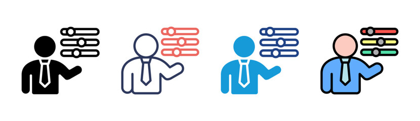 Self Management Icon Set Multiple Style Collection