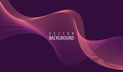 Elegant purple abstract wave vector with smooth gradient curves and flowing lines. Ideal for modern design, posters, and digital graphics.