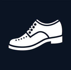 Fashion shoe silhouette logo in white vector style, perfect for online store branding and boutique identity.