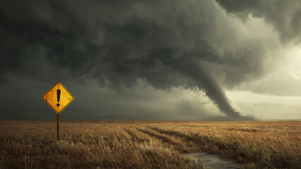 A tornado warning in the field.