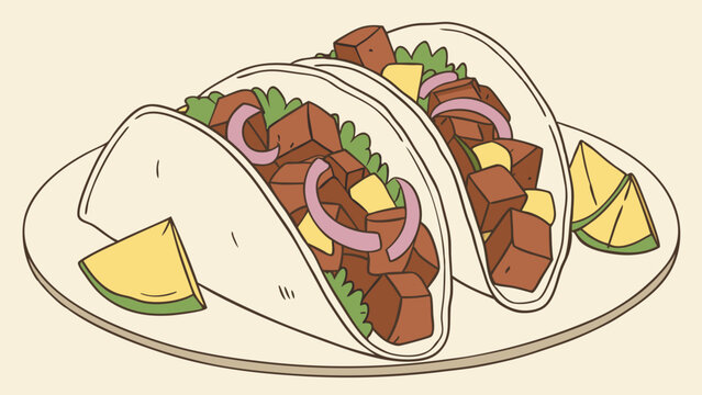 tacos on plate, food, cartoon style clip art preview