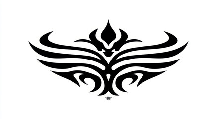 Obraz premium Intricate Tribal Tattoo Design Featuring Abstract Shapes and Flowing Lines for Body Art Enthusiasts