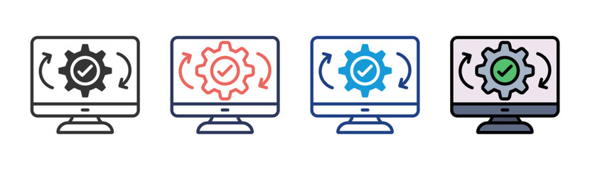 Regression Testing Icon Set Multiple Style Collection