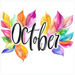 Obraz premium A vibrant watercolor illustration features the word 