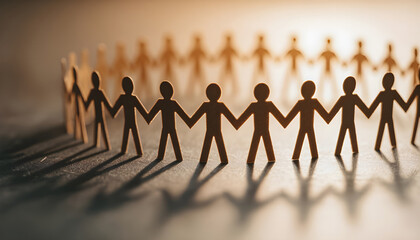 People unite into a group or business company. Perfect fit of teams. Searching new job candidates. Human resource management. Organization of work and distribution of responsibilities. Cooperation