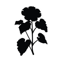 Download geranium flower silhouette vector illustration for graphic design and crafts use cases