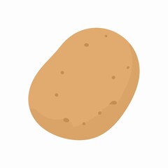 Simple illustration of a single brown potato on a white background.