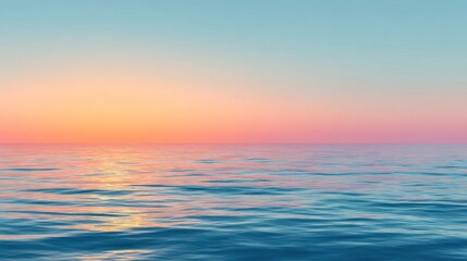 Obraz premium Serene Ocean Sunset with Calm Water and Soft Pastel Sky