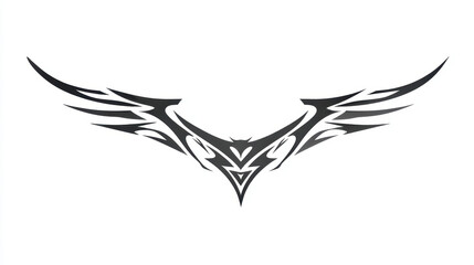 Abstract Tribal Wing Design Featuring Elegant Lines and Unique Symmetrical Patterns for Graphic Use