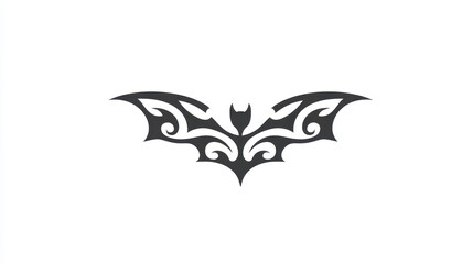 Decorative Tribal Bat Symbol with Elegant Curves and Flourishes for Unique Artwork Design