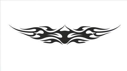 Stylish Tribal Flame Design for Tattoos, Graphics, and Custom Artwork Creation