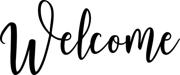 Welcome lettering cute message design