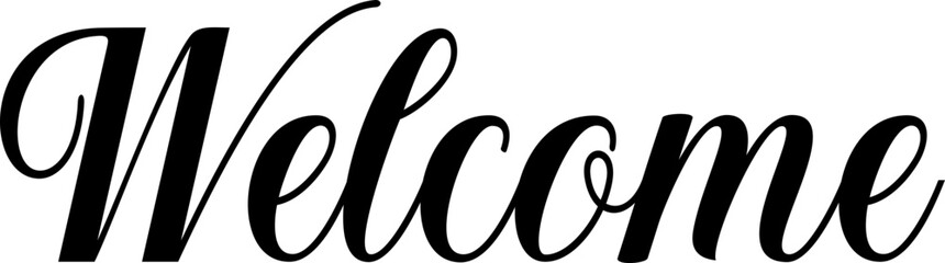 Welcome lettering cute message design