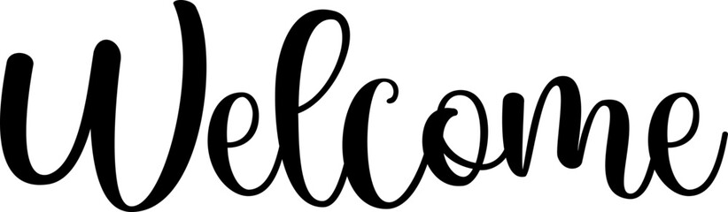 Welcome lettering cute message design