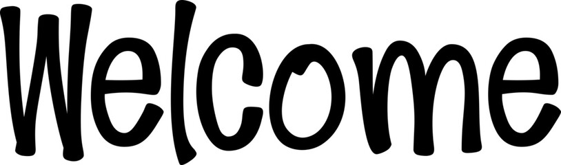 Welcome lettering cute message design