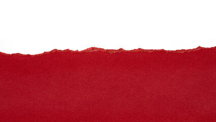 red torn or ripped paper isolated on transparent png background,realistic torn cardboard paper edges	
