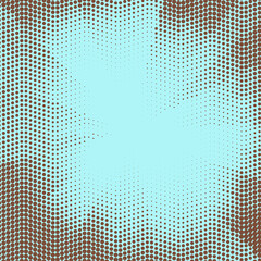 Dots diverging from the center, circles of different sizes. Halftone pattern. Square illustration in the style of comics