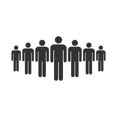 Silhouettes of people standing icon isolated on transparent background