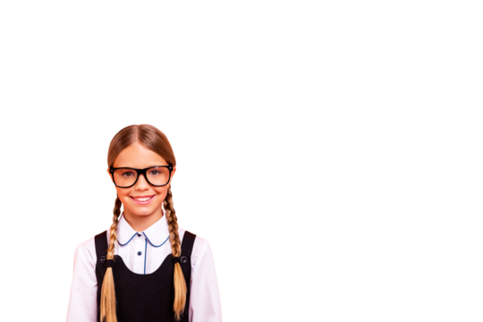 Composite photo collage of happy cute schoolgirl geek wear glasses back education autumn fall study isolated on painted background