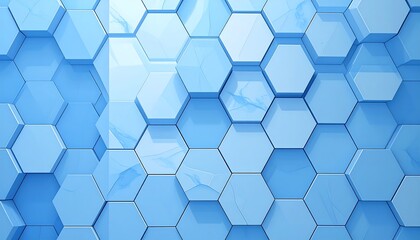 Abstract pattern of light blue hexagons