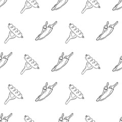 doodle food and beverage seamless pattern. food background