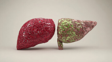 cross-section liver showing circulatory system connections high detail anatomy reference illustration concept scene visual for commercial design use high detail quality stock image illustration concep