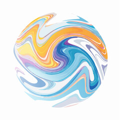 Abstract Colorful Swirling Sphere