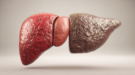 cross-section liver showing circulatory system connections high detail anatomy reference illustration concept scene visual for commercial design use high detail quality stock image illustration concep