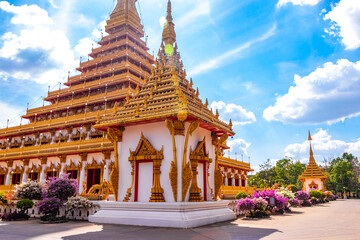 Phra Mahathat Kaen Nakhon pagoda buddhist temple Khon Kaen Thailand.