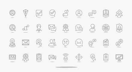 Vector Icons Set of Thin line icon set for communication social media and user interface. EPS Editable