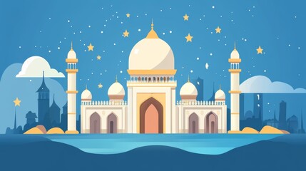 Majestic Mosque Under Starlit Night
